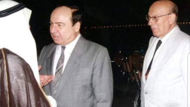 الاستاذ عبد الغني العطري والفنان صباح فخري وسعادة السفير السعودي في سورية أحمد الكحيمي